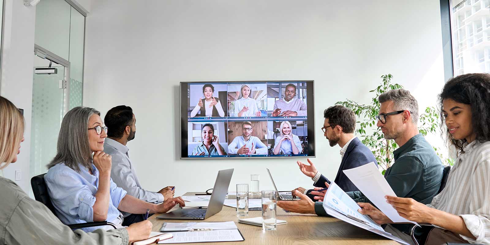 Employees in conference room